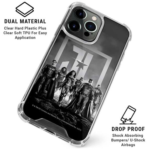 The Justice League (2017) Justice League Black and White iPhone 16 Pro Clear Case